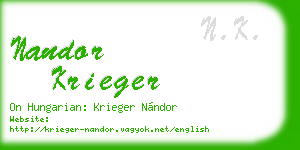 nandor krieger business card
